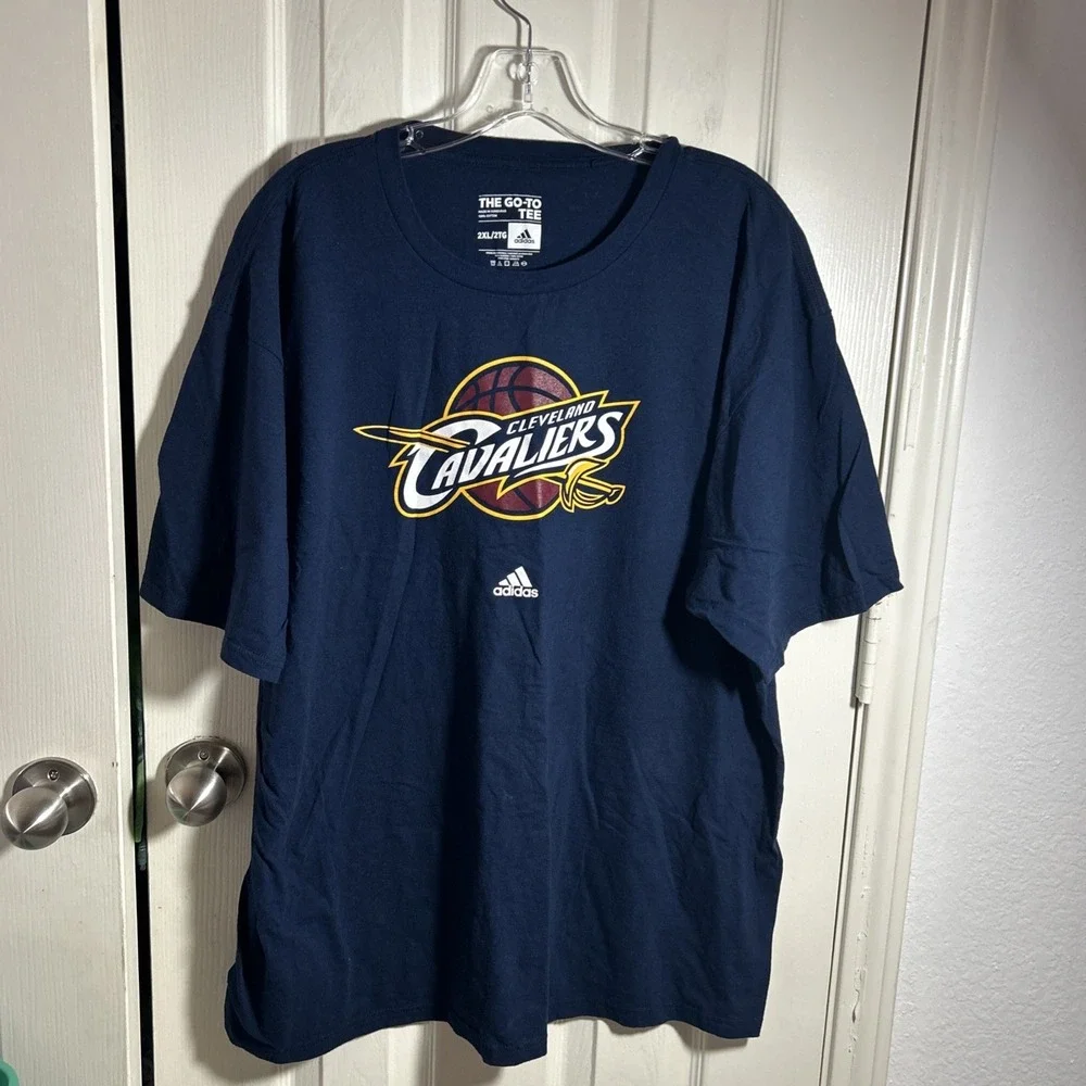 ADIDAS Cleveland Cavaliers -Shirt 2XL Blue Short Sleeve NBA